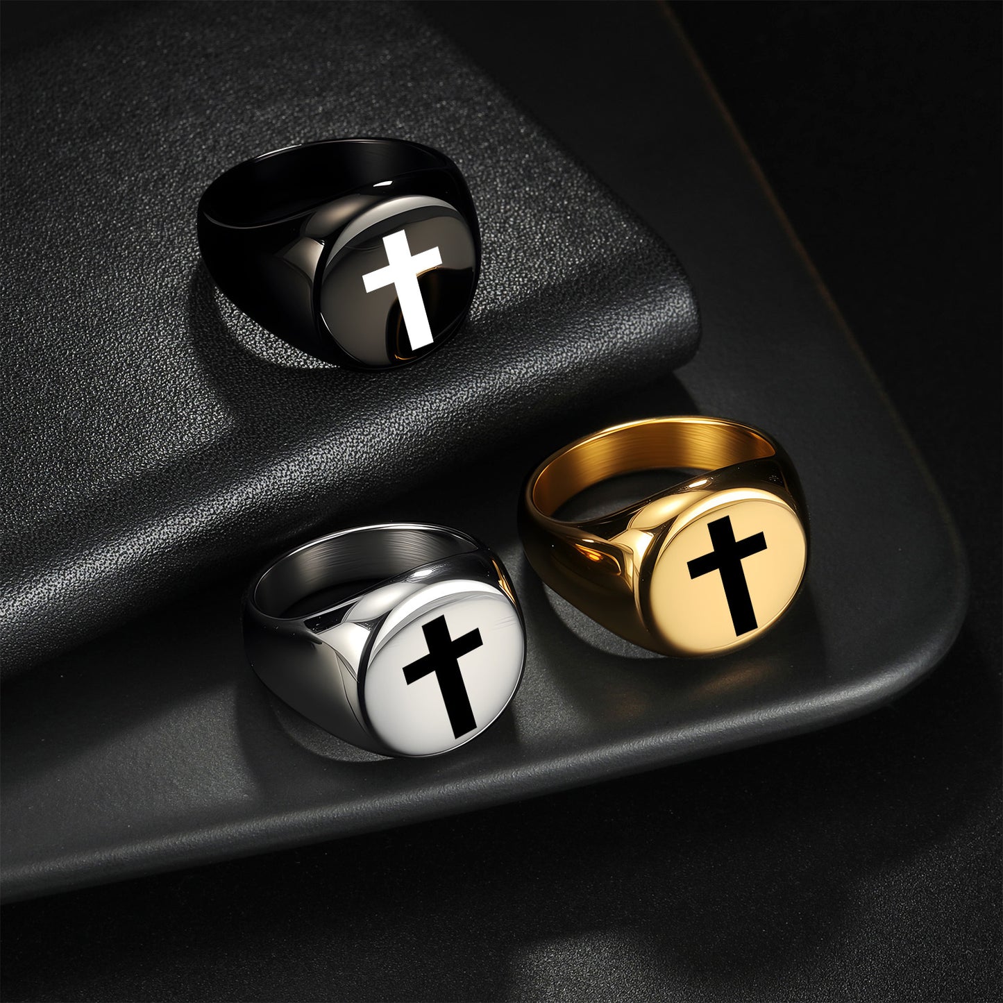 Stainless Steel Punk Stamp Ring By Planderful Everyday Genie For Unisex Hip Hop Style And Customizable Design