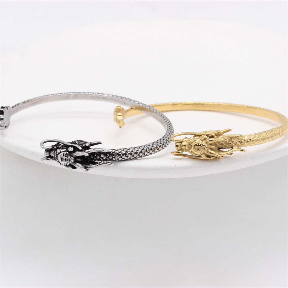 Retro Dragon Titanium Steel Bracelet Unisex For Men And Women Durable Statement Planderful