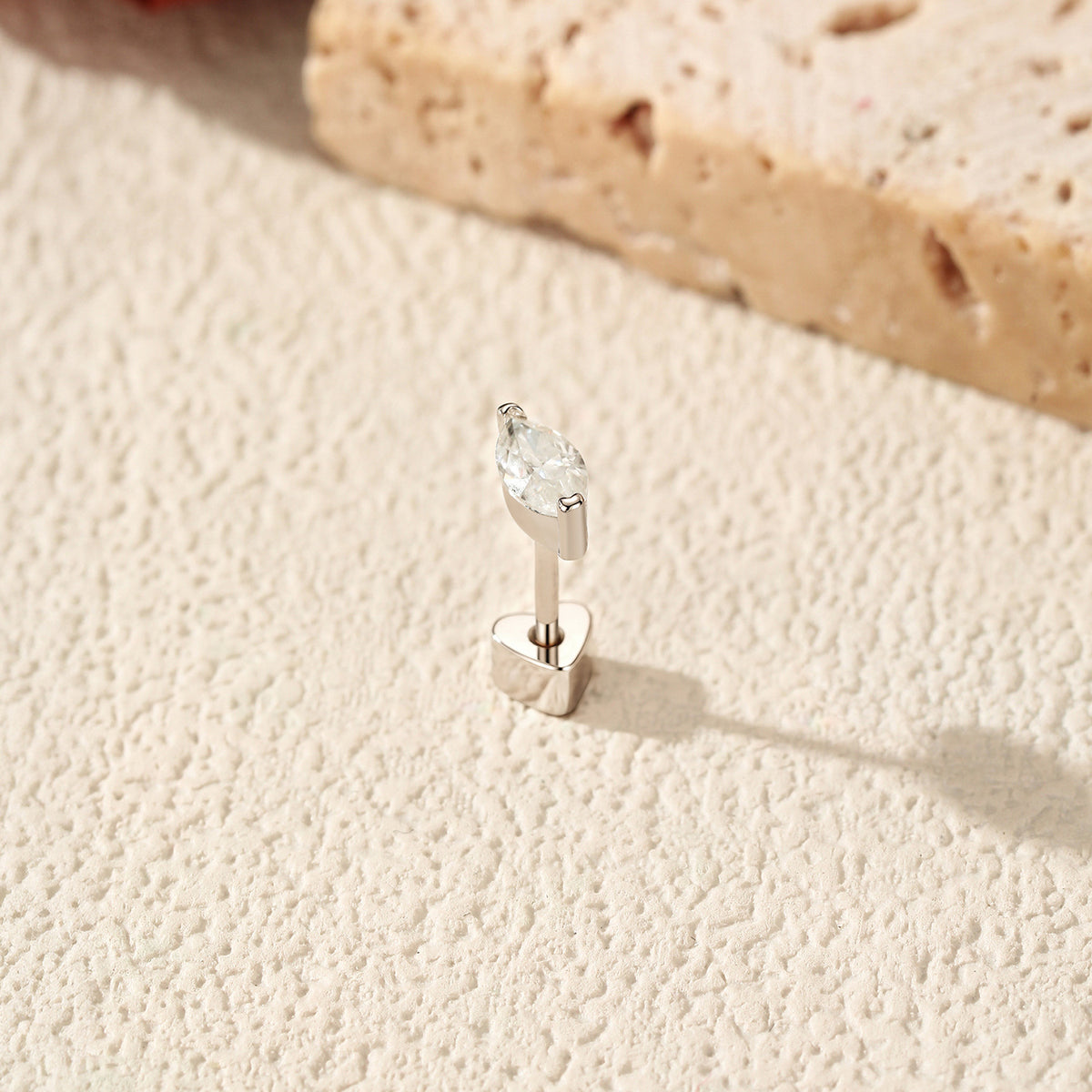 925 Sterling Silver Moissanite Ear Cartilage Stud