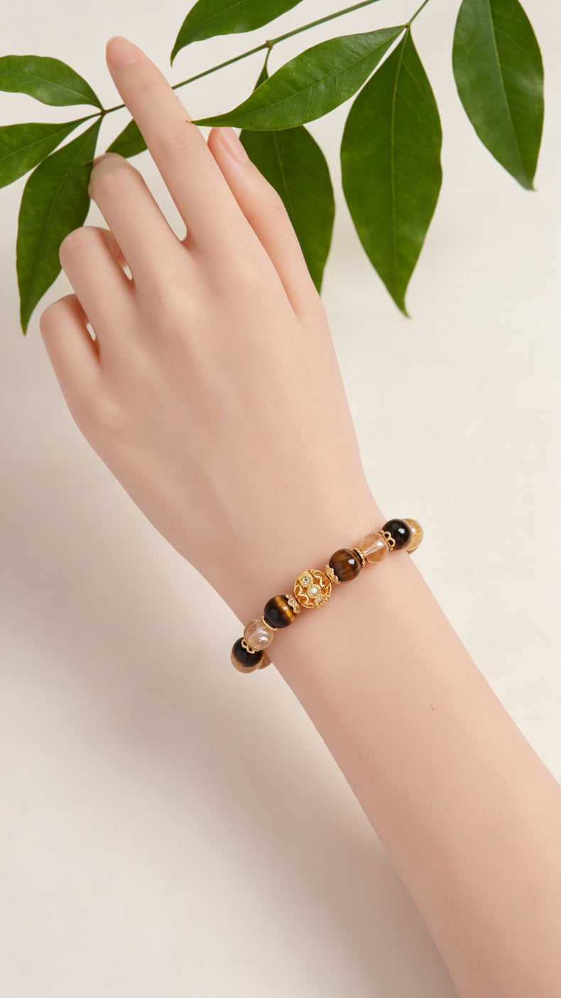 8 mm Tiger Eye & Citrine Bracelet