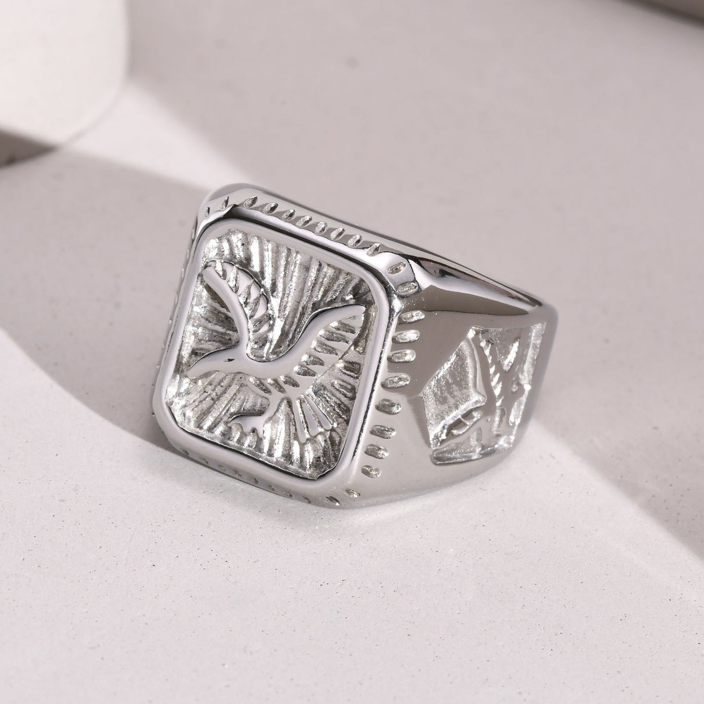 Stainless Steel Eagle Ring Spot Wholesale Gold Trendy Men’s Ring