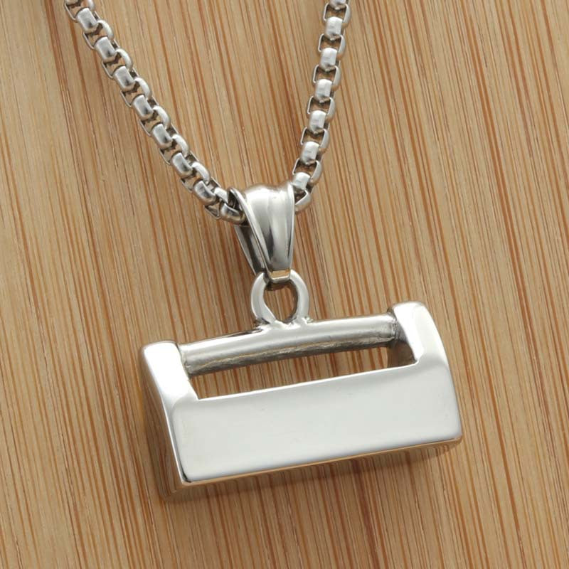 Personalized Titanium Steel Punk Lock Pendant Necklace for Men - Retro Trendy Design