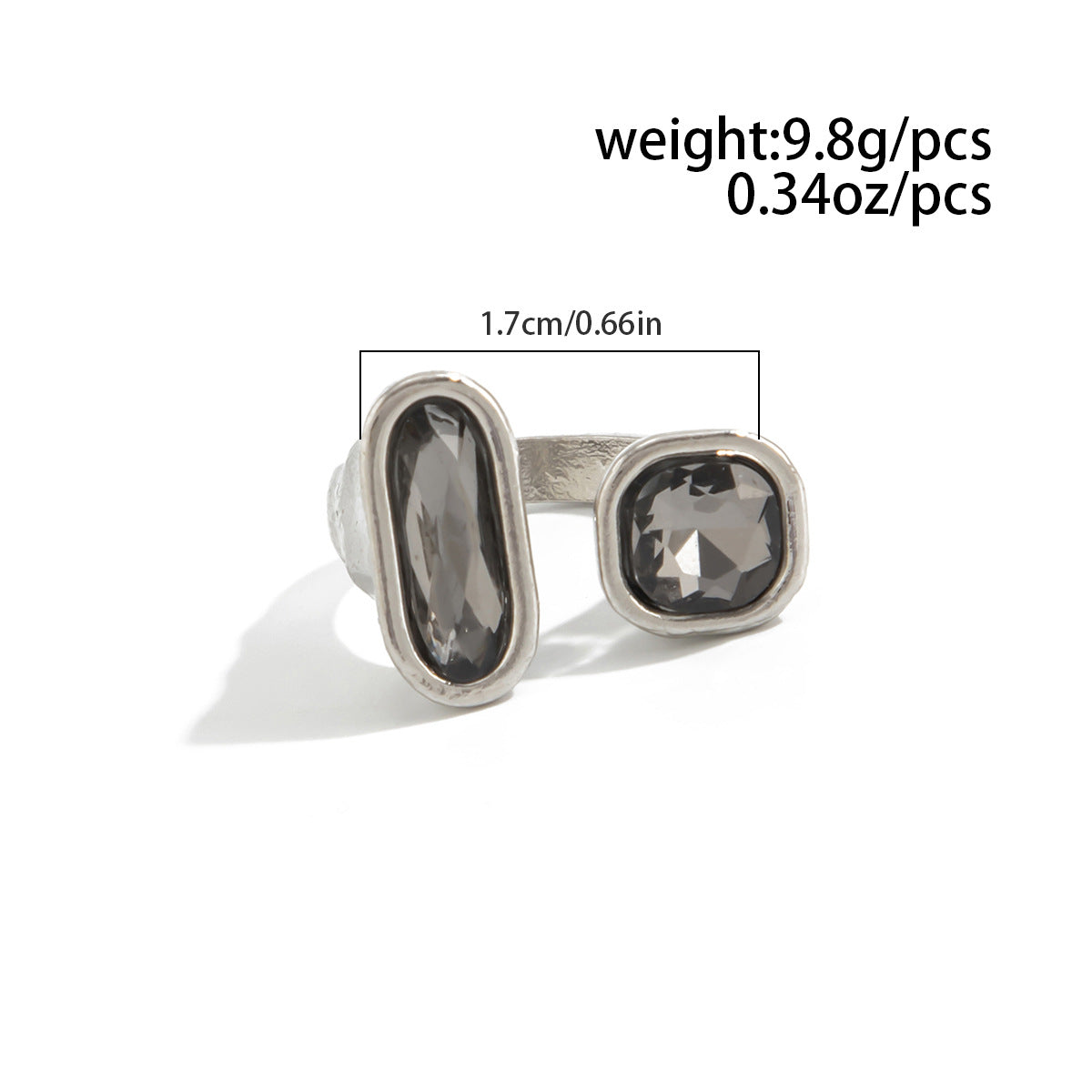 Black Acrylic Ring Planderful Vienna Verve For Minimalist Women Geometric Square Statement Jewelry