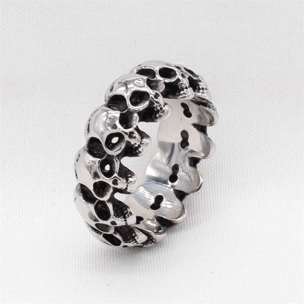 Planderful Everyday Genie – European and American Personalized Retro Skull Men's Titanium Steel Ring