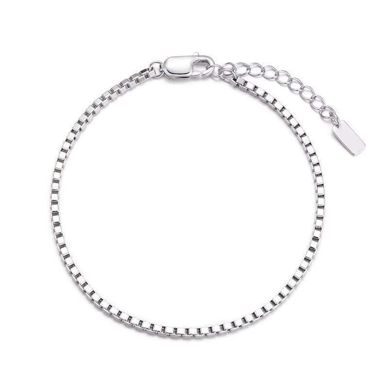 Planderful Jewelry Mens Stainless Steel Box Chain Bracelet In Hip Hop Style For Everyday Wear
