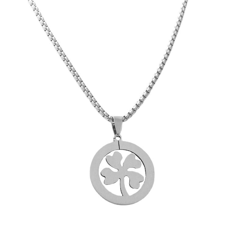 New Jewelry Titanium Steel Four-Leaf Clover Pendant Necklace
