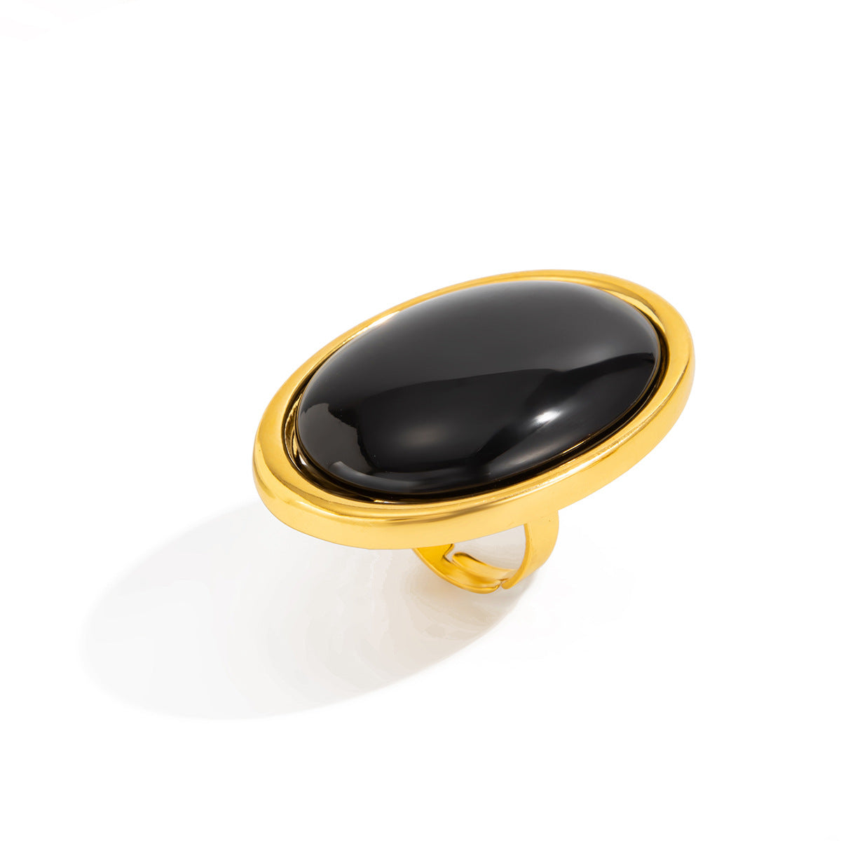 Oval Resin Gemstone Statement Ring By Planderful Vienna Verve For Women Vintage Geometric Opening Jewelry