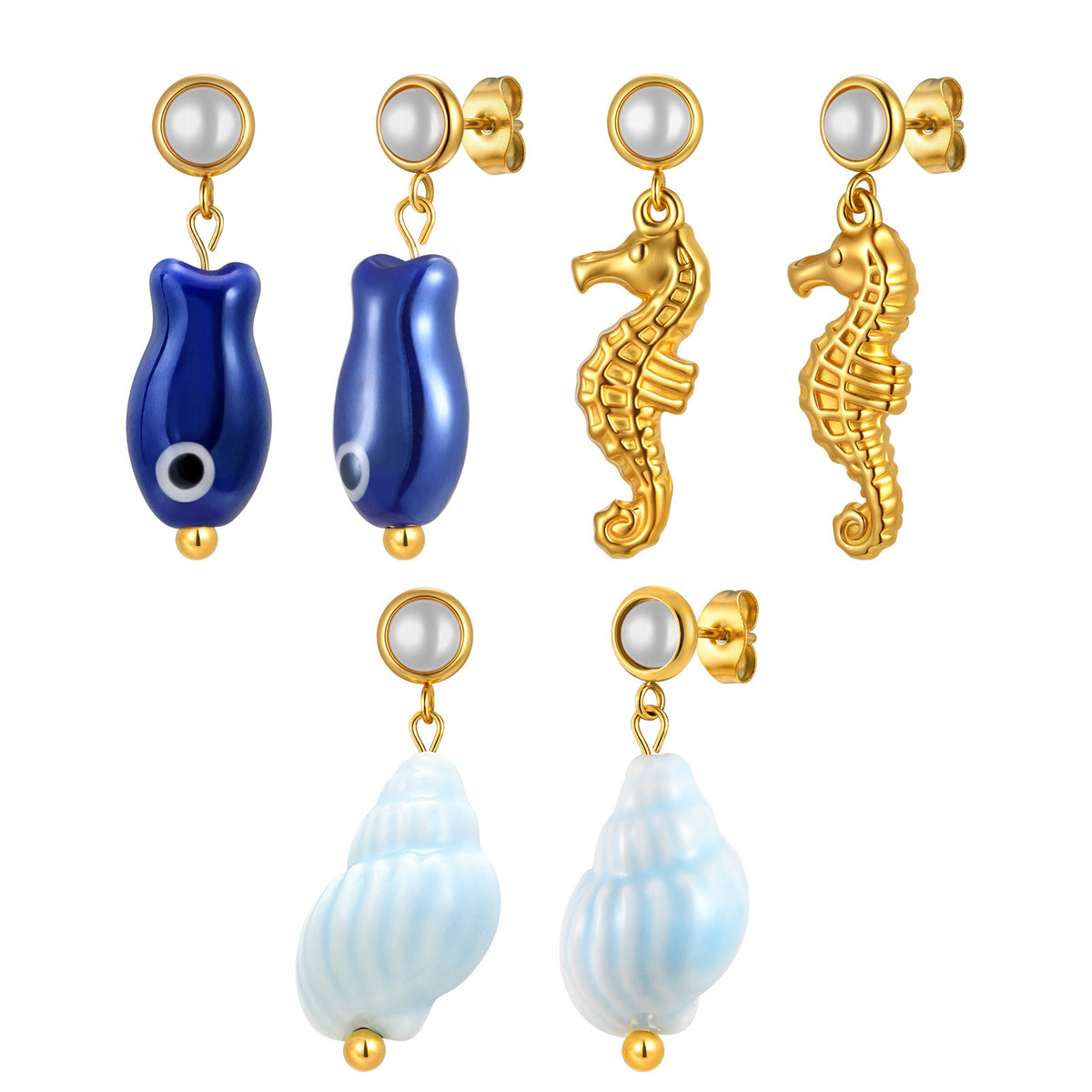 Stainless Steel Pearl Earrings