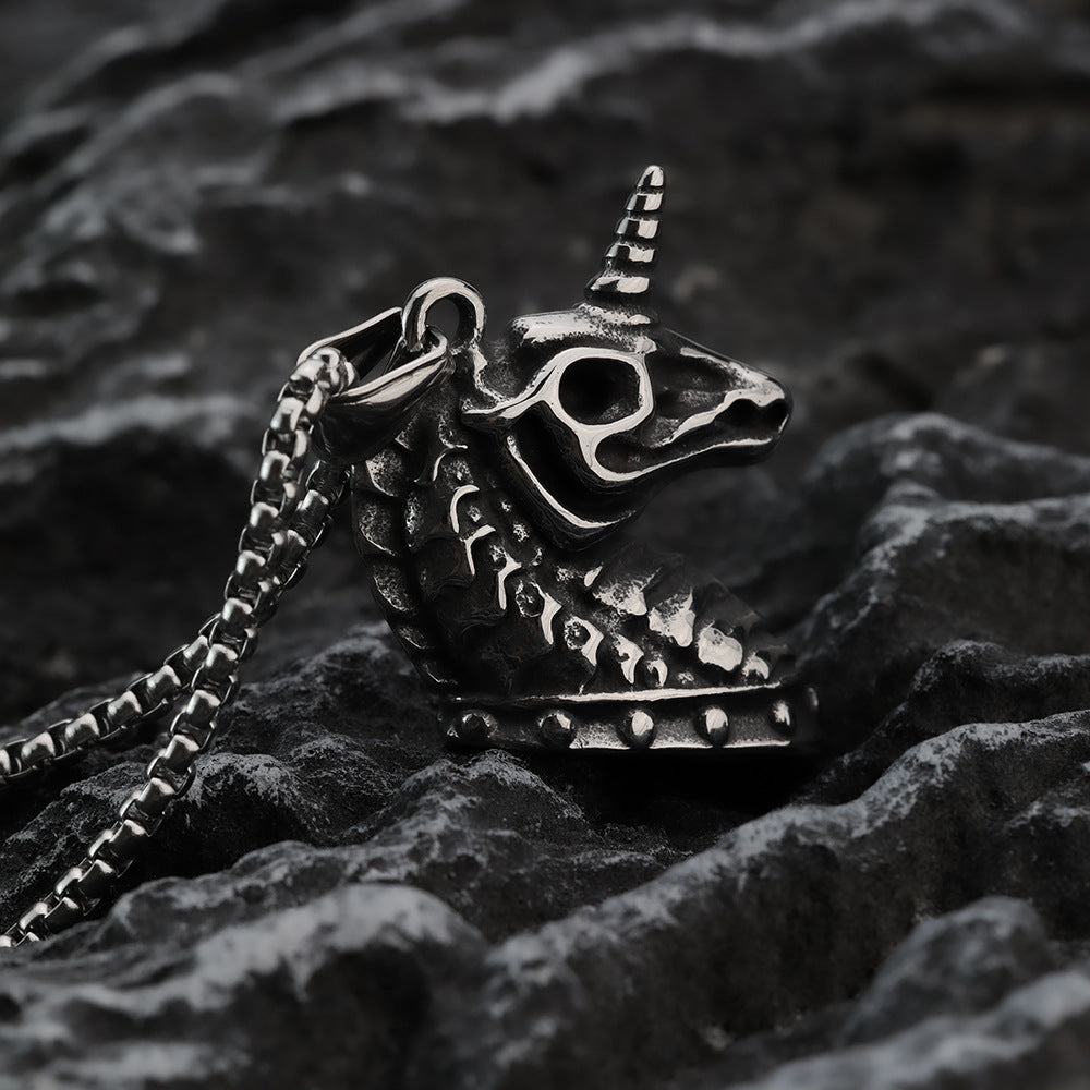 Hip Hop European And American Neckwear Unicorn Pendant Necklace