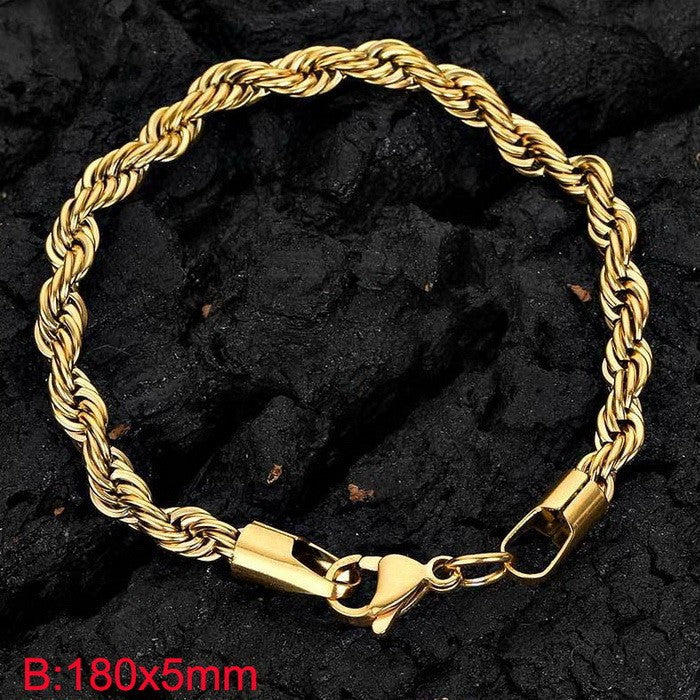 Twist Twist Rope Bracelet – In Europe & The United States – Stainless Steel Twist Chain