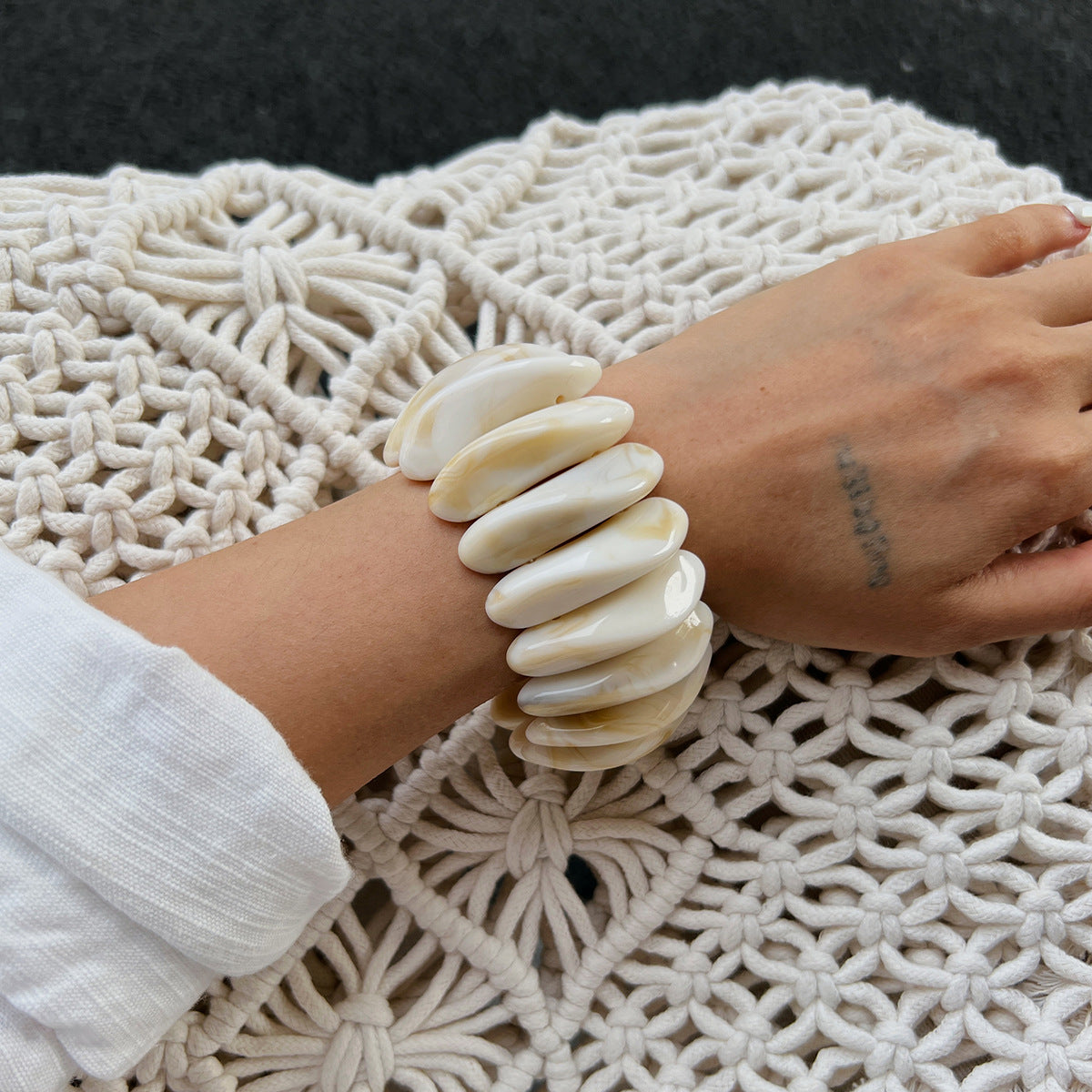 Retro Geometric Tire Bracelet Bracelet Exaggerated Irregular Special-Shaped Smudged Bracelet