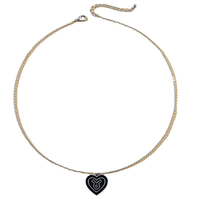 Mystical Zodiac Charm Necklace with Gold Roman Coin Pendant