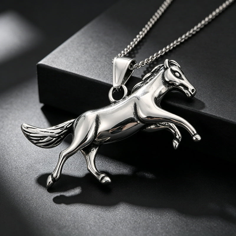 Year Of The Horse Necklace, Pegasus Phoenix Retro Old National Style Mythical Beast