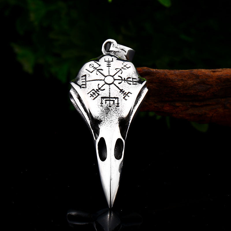 Viking-Inspired Crow Mouth Titanium Steel Pendant for Men - Nordic Rune Jewelry