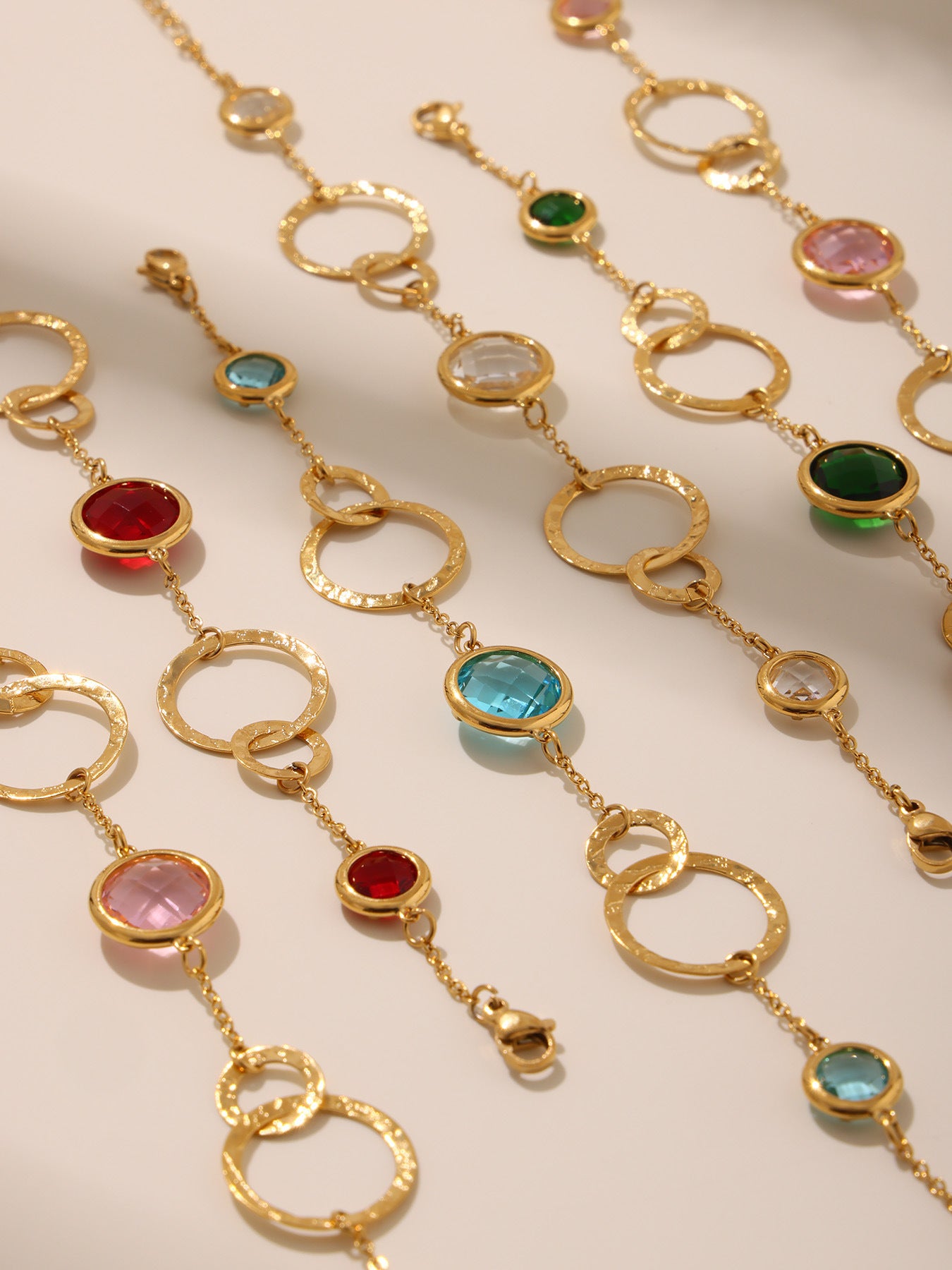 Planderful Czech Glass Ring Bracelet Women Elegant Jewelry