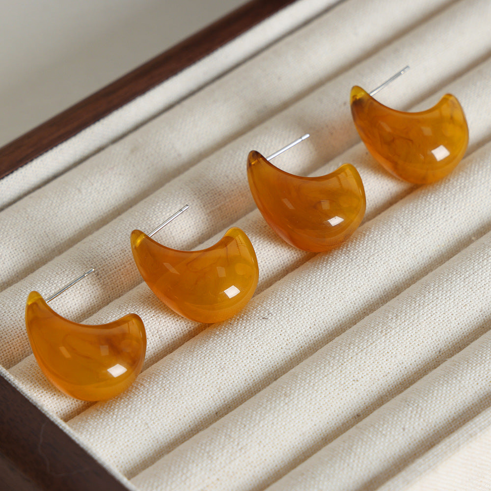 Retro Chic Resin Earrings with a Touch of Luxury for Fashionable Women.