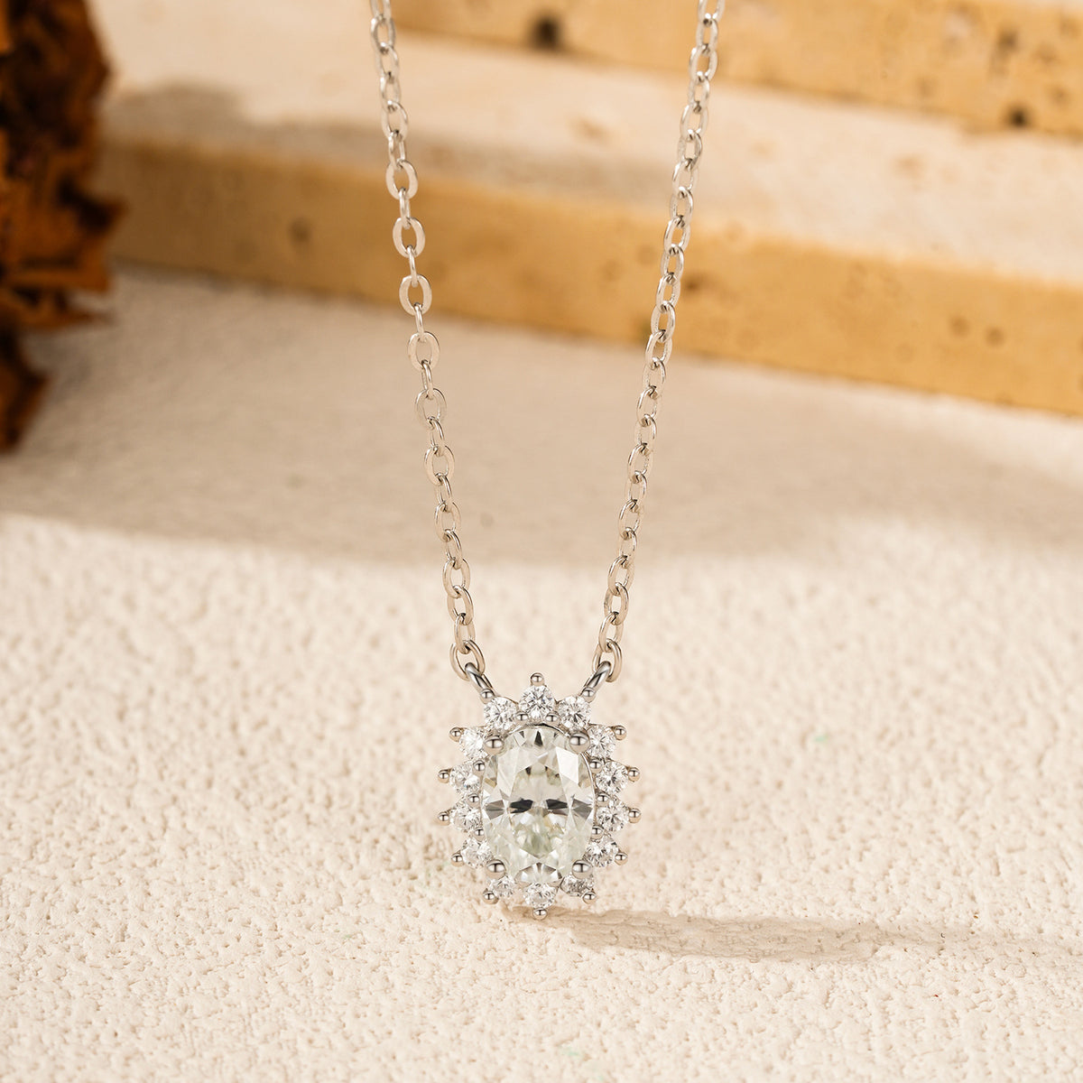 925 Sterling Silver 1 ct High-Clarity Moissanite Necklace