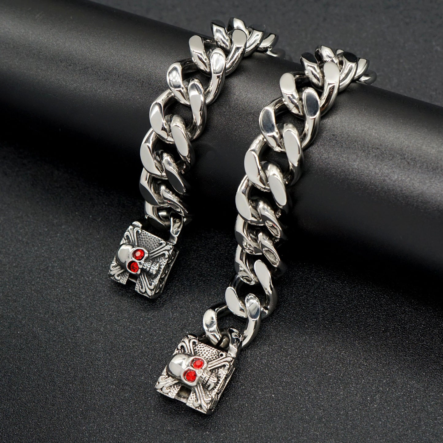 Planderful Personalized Titanium Cuban Chain Bracelet Men