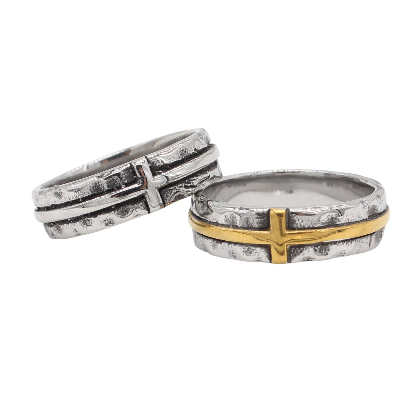 Planderful Everyday Genie Retro Cross Men's Titanium Steel Ring – Customized European and American Style