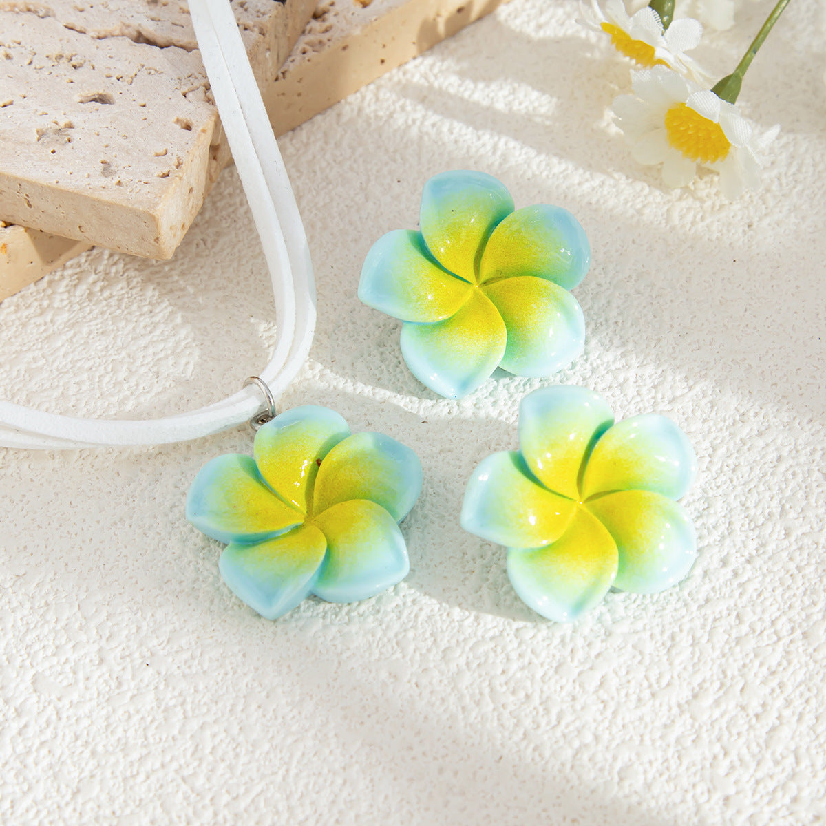 Planderful Vienna Verve Necklace and Earrings Set – Sweet Dopamine Color Floral Design