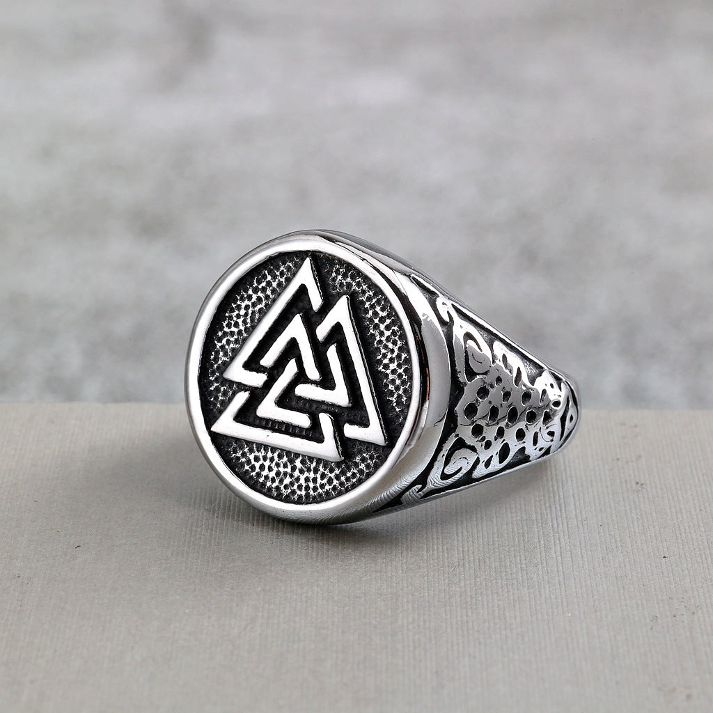 Vintage Viking Stainless Steel Men's Ring