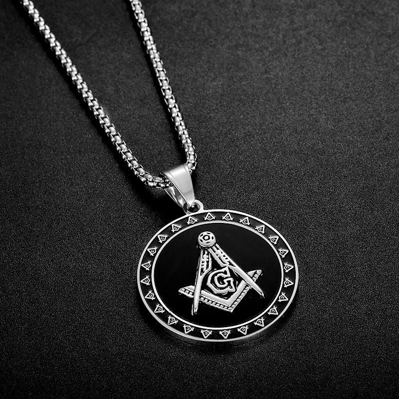 Planderful Everyday Genie Titanium Steel Gold Plated Masonic Pendant Necklace for Hip Hop Fans