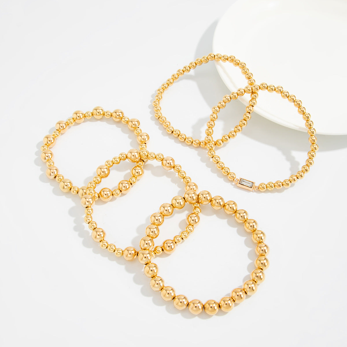 Planderful Acrylic Bracelet Vienna Verve Stacked Beaded Rectangular Jewelry For Trendsetting Women
