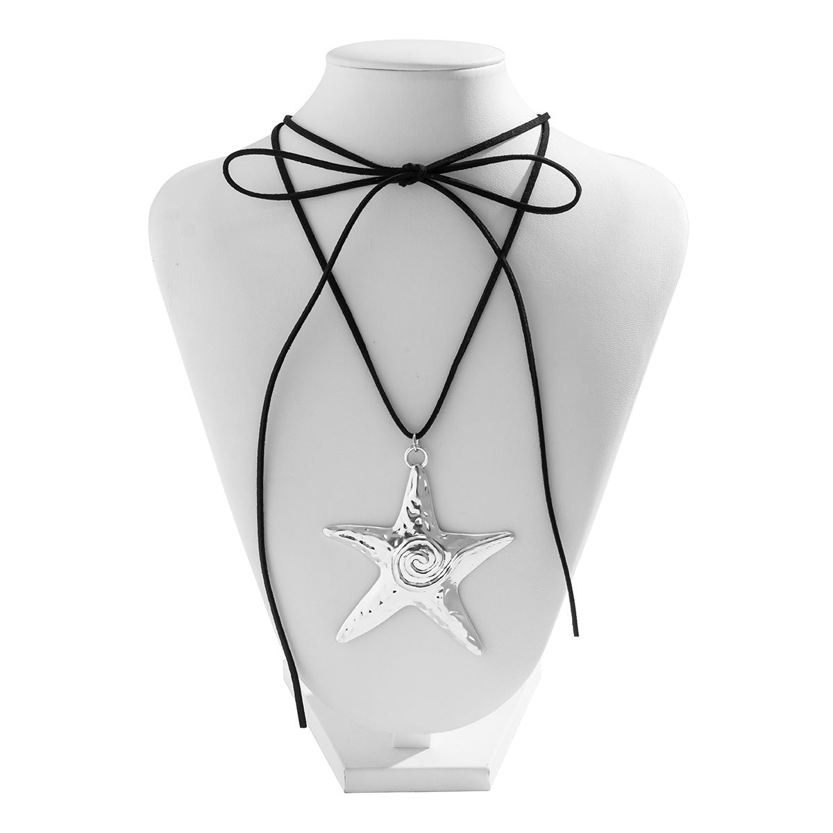 Dark Ocean Breeze Starfish Necklace with Irregular Five-pointed Star Pendant