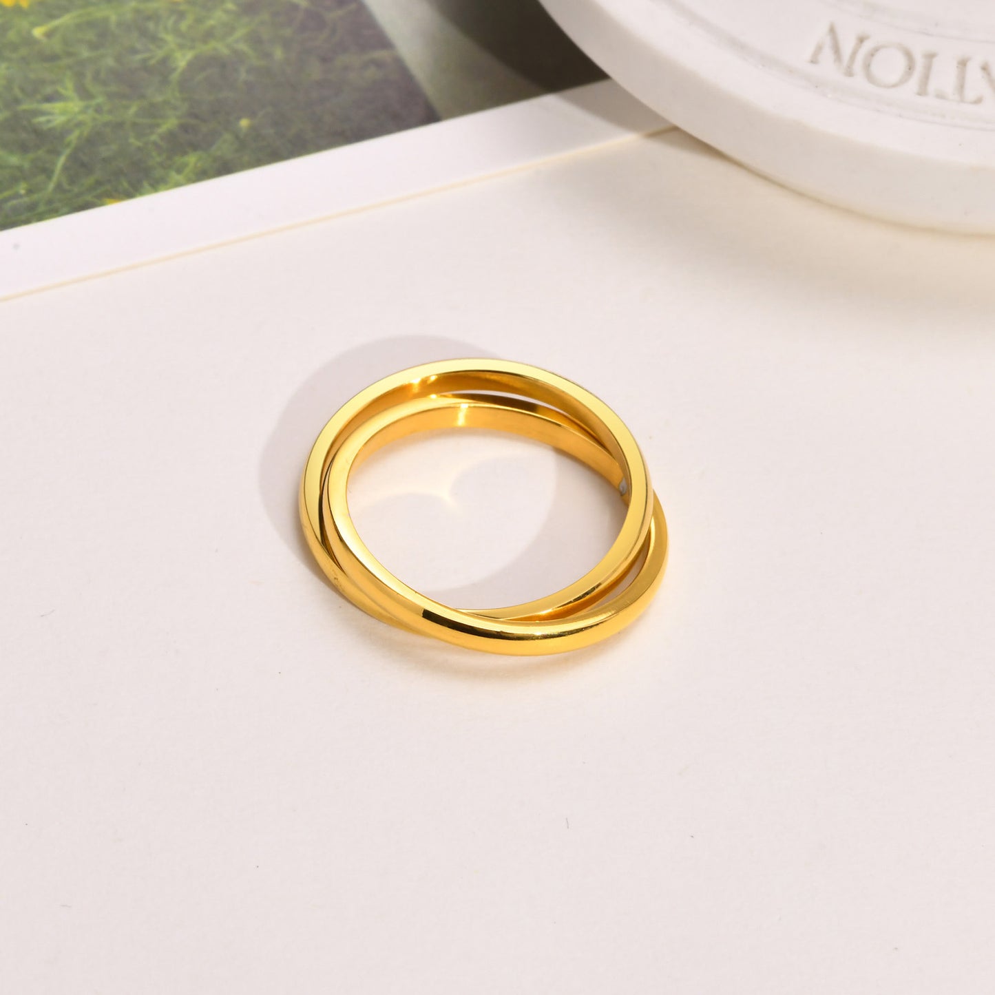 European And American Jewelry Three-In-One Plain Fashion Ring