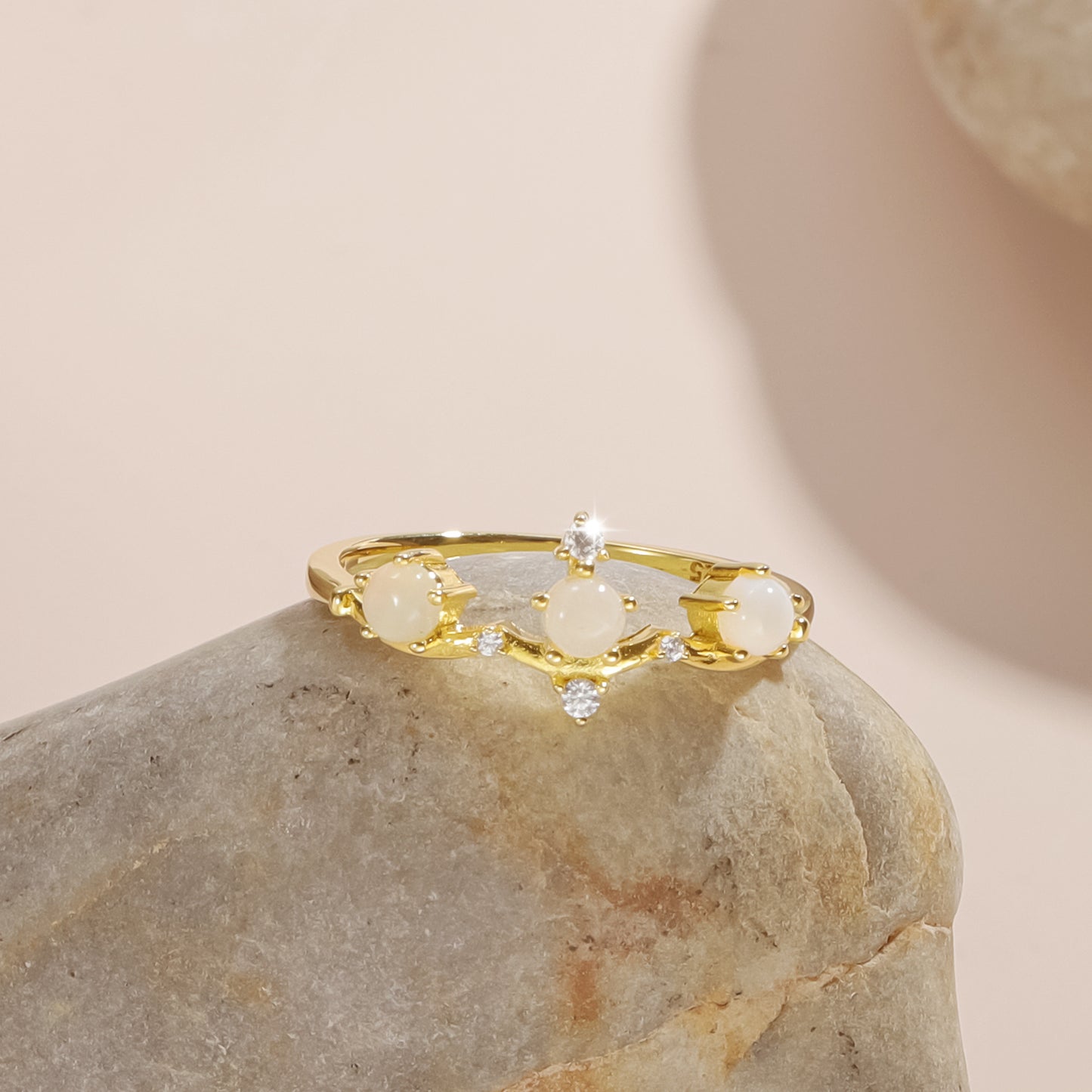 TikTok Popular Opal Ring S925 Sterling Silver Natural Opal