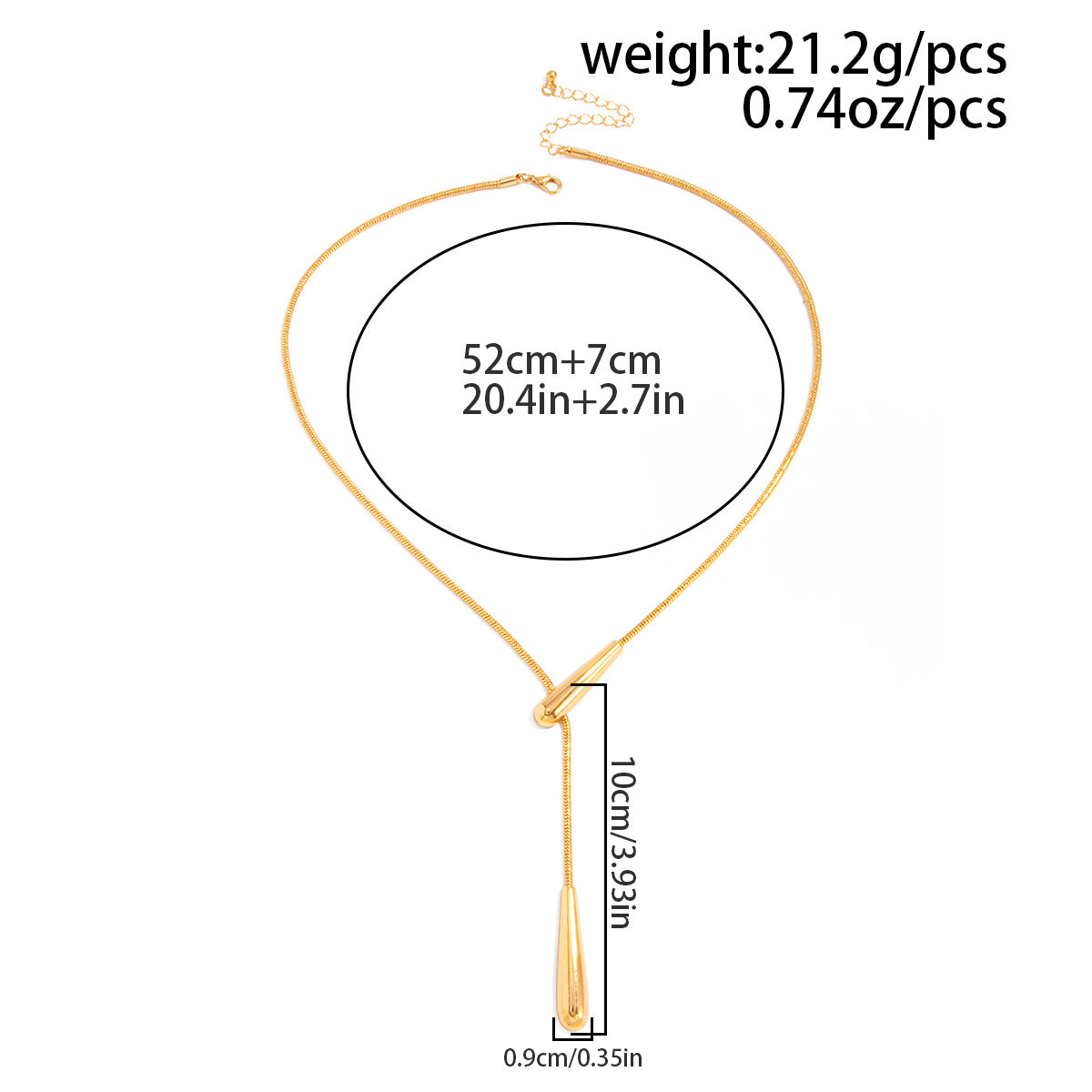 Feng Shui Drop-Shaped Pendant Liquid Irregular Pull Long Necklace
