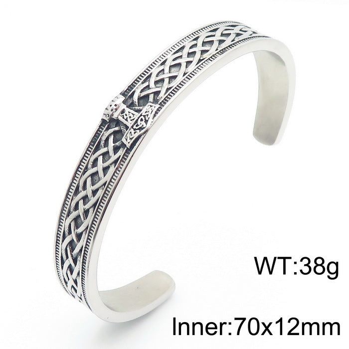 Nordic Hot-Selling Quake Stainless Steel Bracelet – Viking Triangular Knot Odin Rune