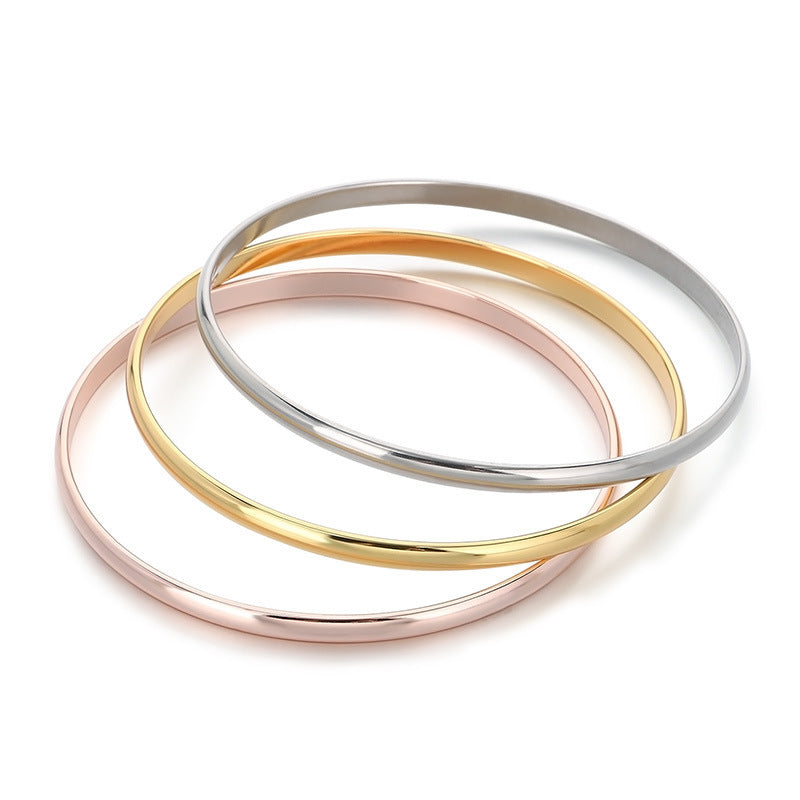 Stacking – Smooth Stainless Steel Women's Diy Bracelet
