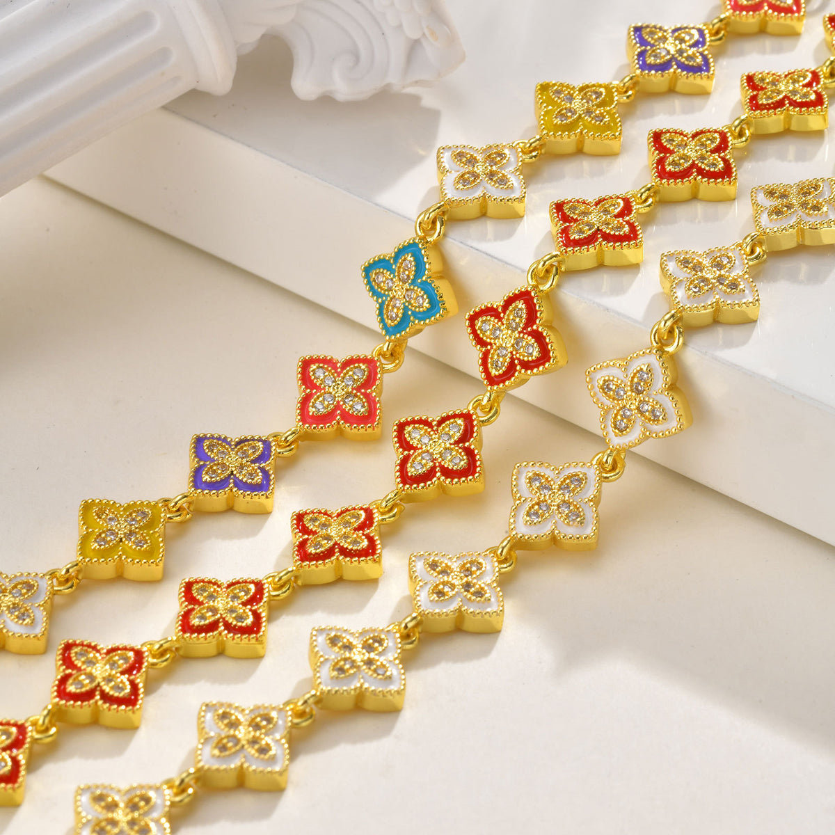Copper Gold Four-Leaf Flower Gold Bracelet