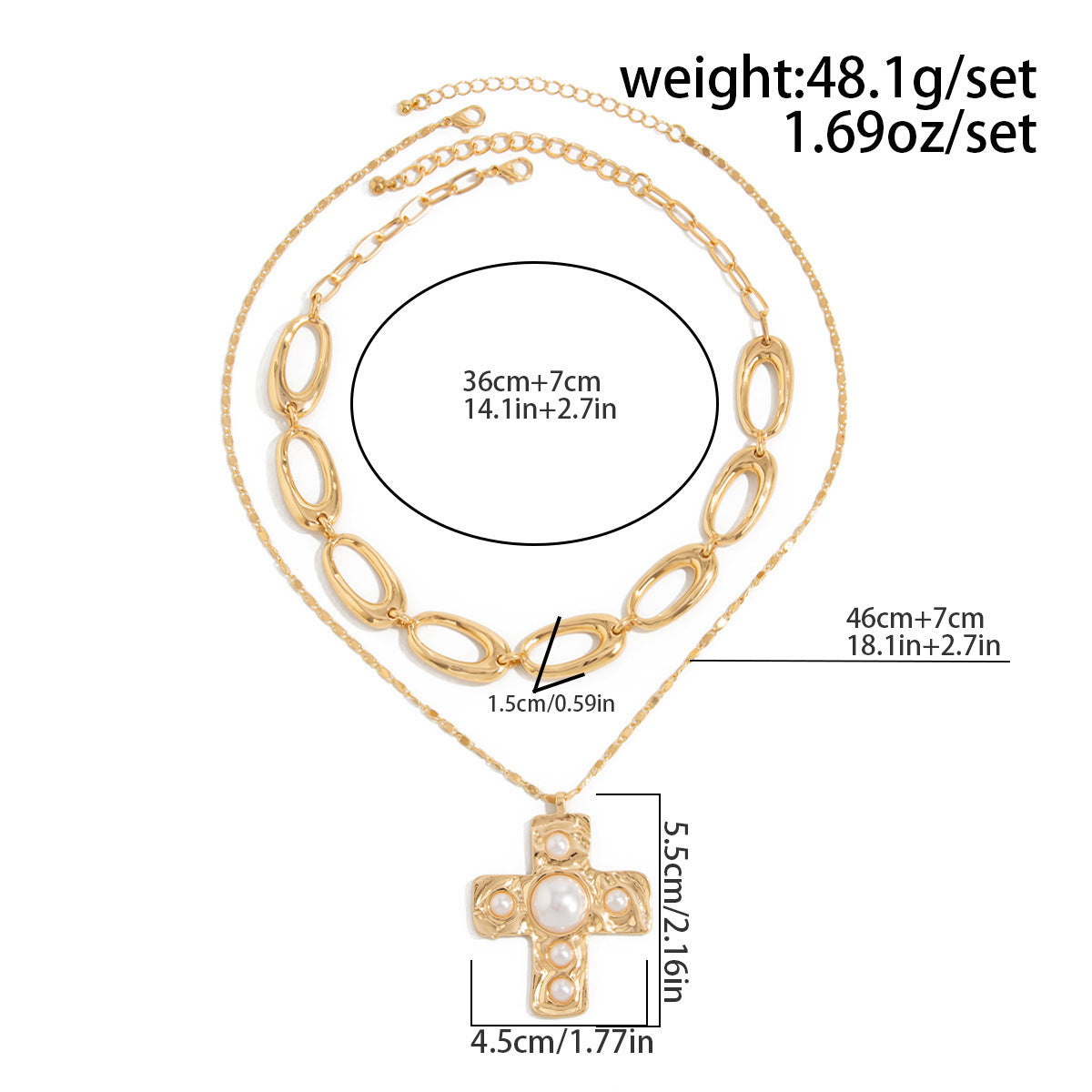 Punk Cross Pearl O-Link Necklace Collection