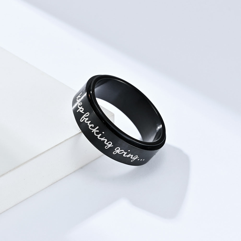 Inspirational Rotatable Titanium Steel Ring for Men