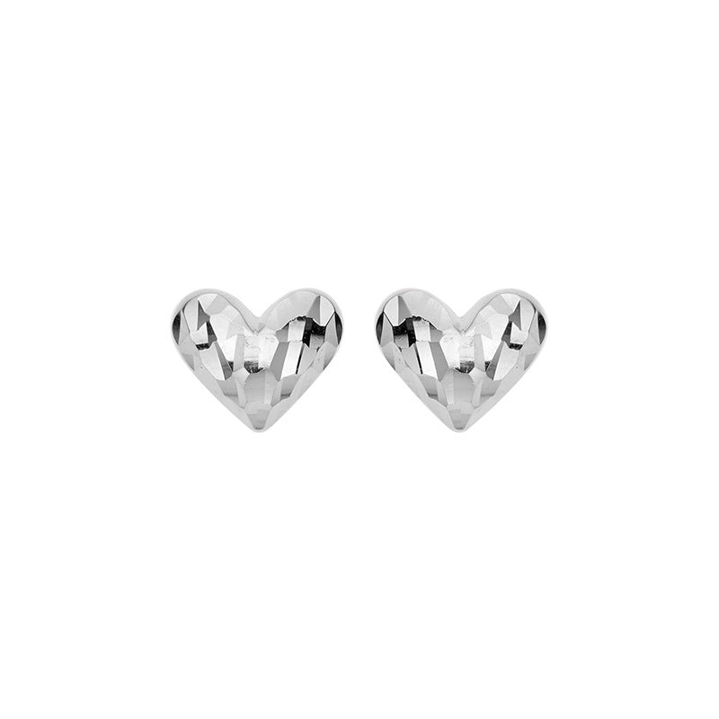 Simple S925 Sterling Silver Stud Earrings Wholesale Love Heart