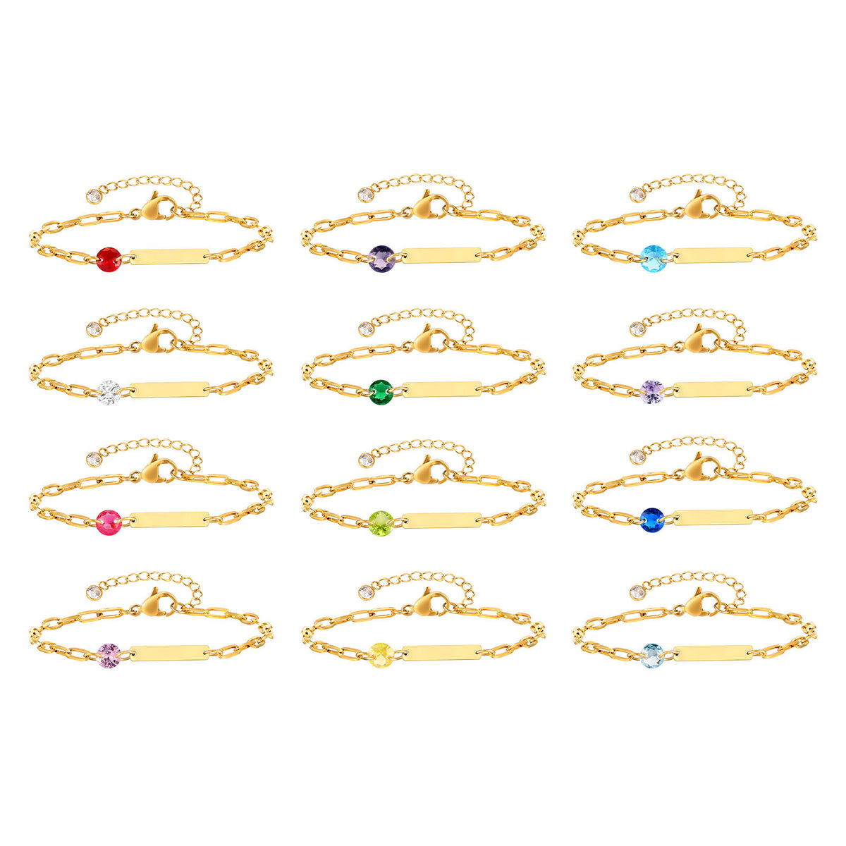 Stainless Steel Small Square Chain Long Square Brand Gold Steel Bracelet Women's