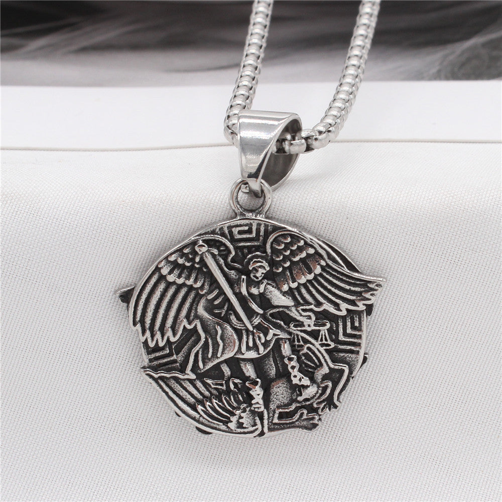 Ancient Greek God Of War Angel Wings Pendant Titanium Steel For Men Unisex Premium Protection Planderful
