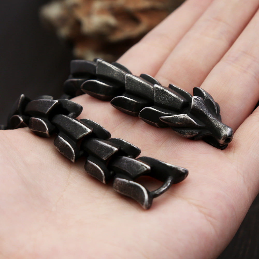 Planderful Mens Titanium Steel Keel Bracelet Customizable Punk Style Chain Jewelry