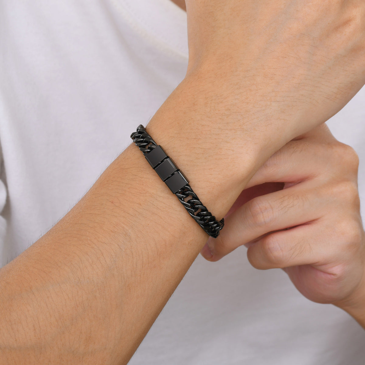 Diy Stainless Steel Double Woven Chain Bracelet Steel Men's