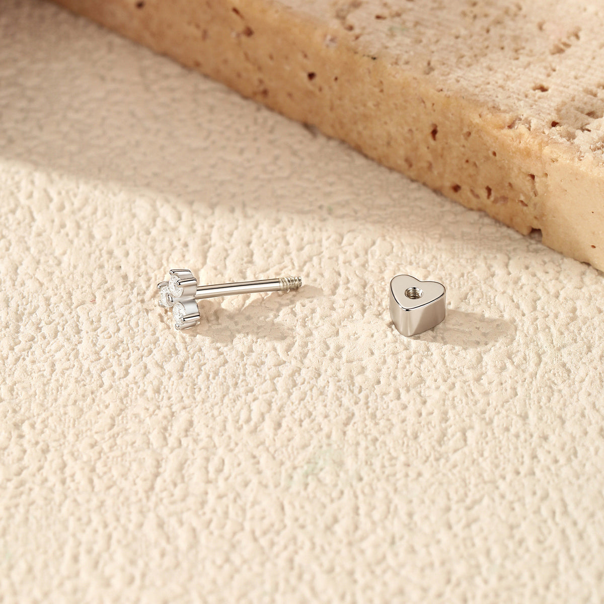925 Sterling Silver Unisex Moissanite Threaded Stud