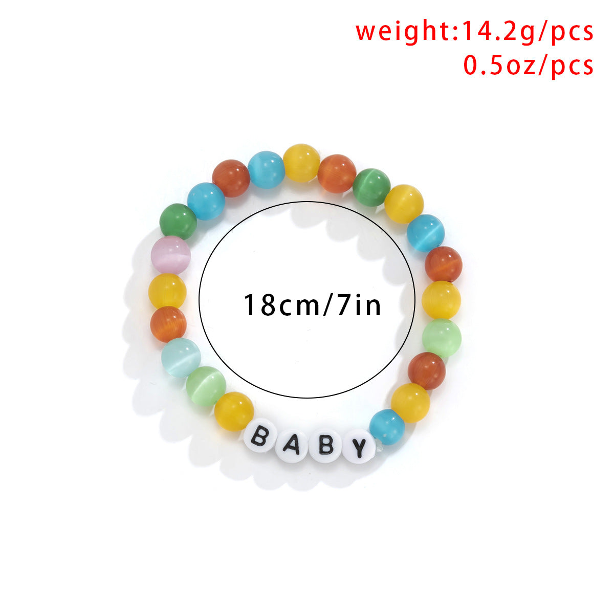 Planderful Vienna Verve Colored Opal Elastic Letter Bracelet For Women And Teens Statement Beaded Accessory