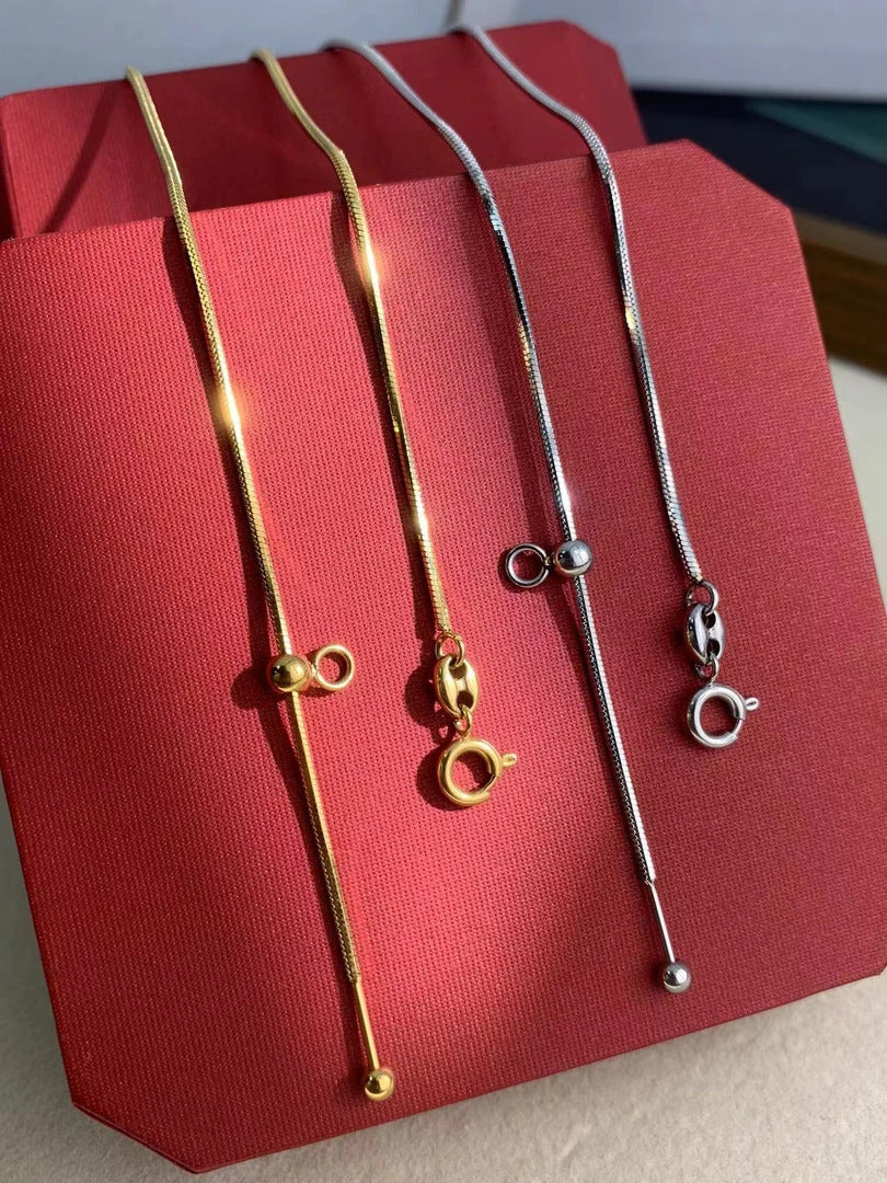 Planderful Jewelry Adjustable Beaded Chain Necklace In Gold Or Silver For Men And Women Durable Steel