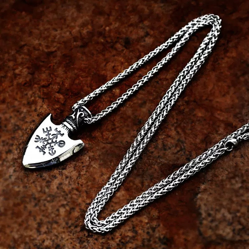 1. Planderful Shield Logo Pendant Necklace Stainless Steel Mens Jewelry Gift For Him