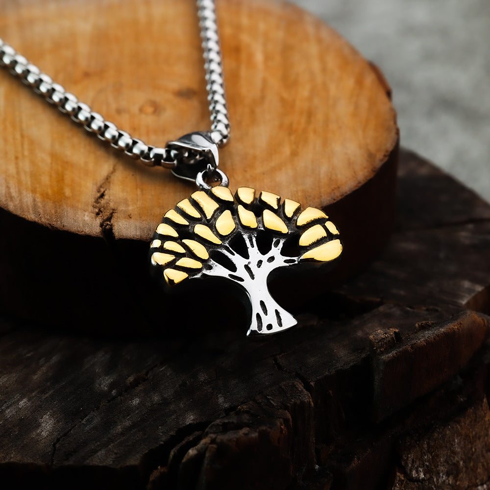 Retro Stainless Steel Pendant Necklace for Men and Women