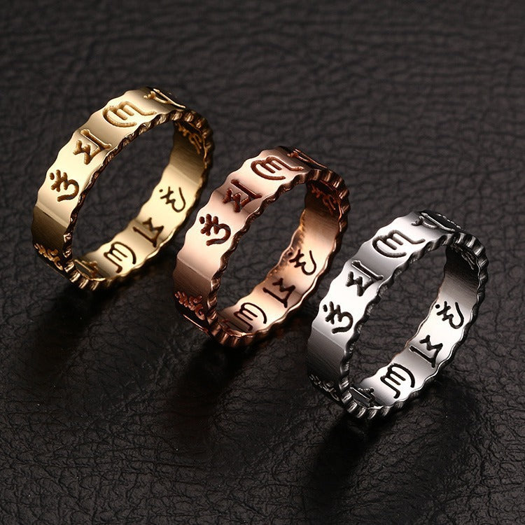 Stainless Steel Hollow Ring Men Titanium Steel Jewelry Wholesale