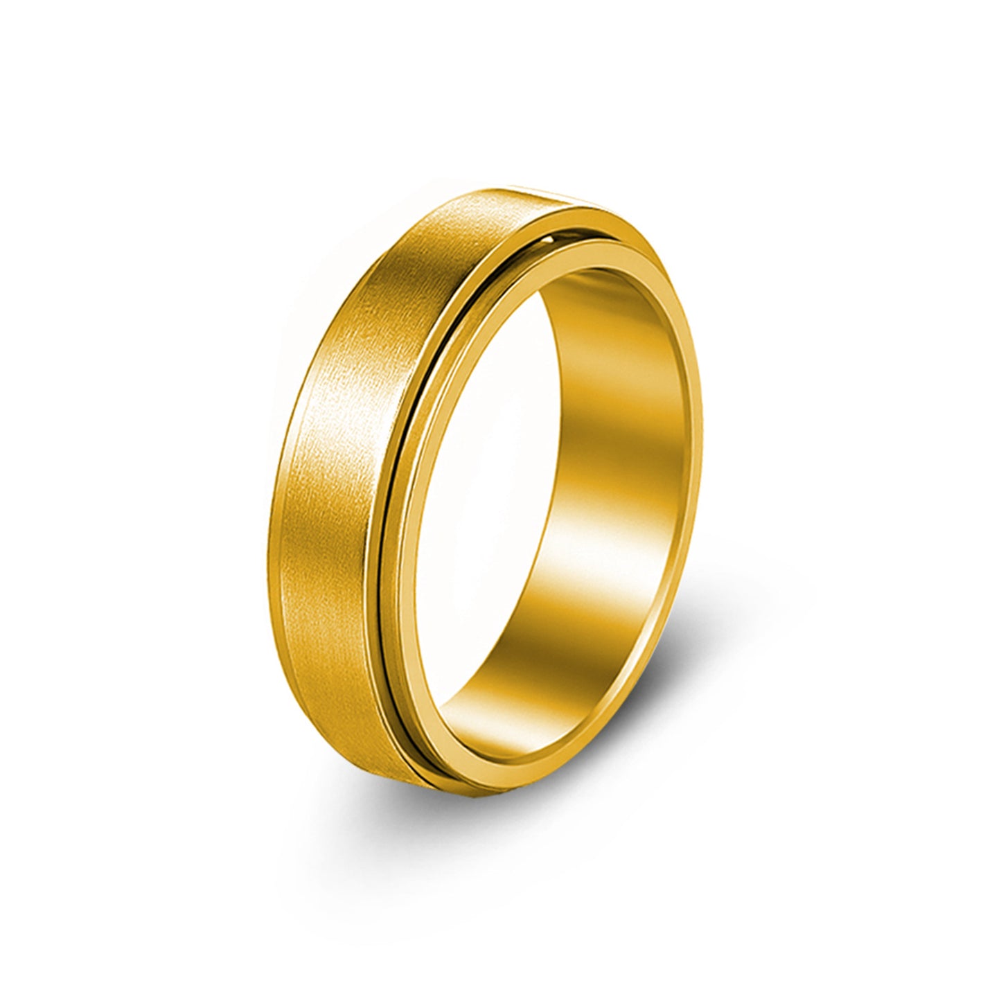 Planderful Everyday Genie Stainless Steel Spinner Ring 6mm Unisex Matte Finish Stress Relief