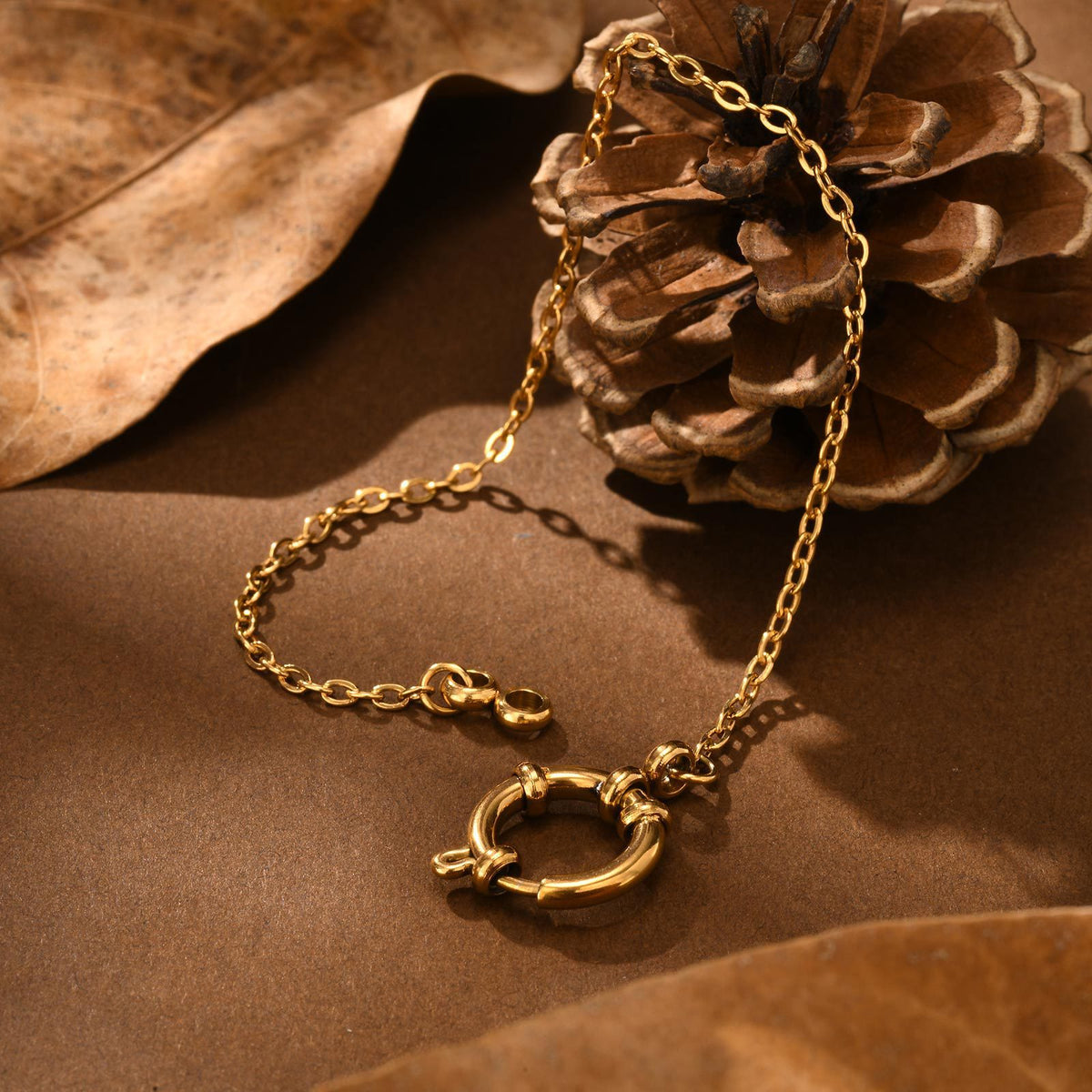 Stainless Steel Small Square Chain Bubble Buckle Gold Bracelet