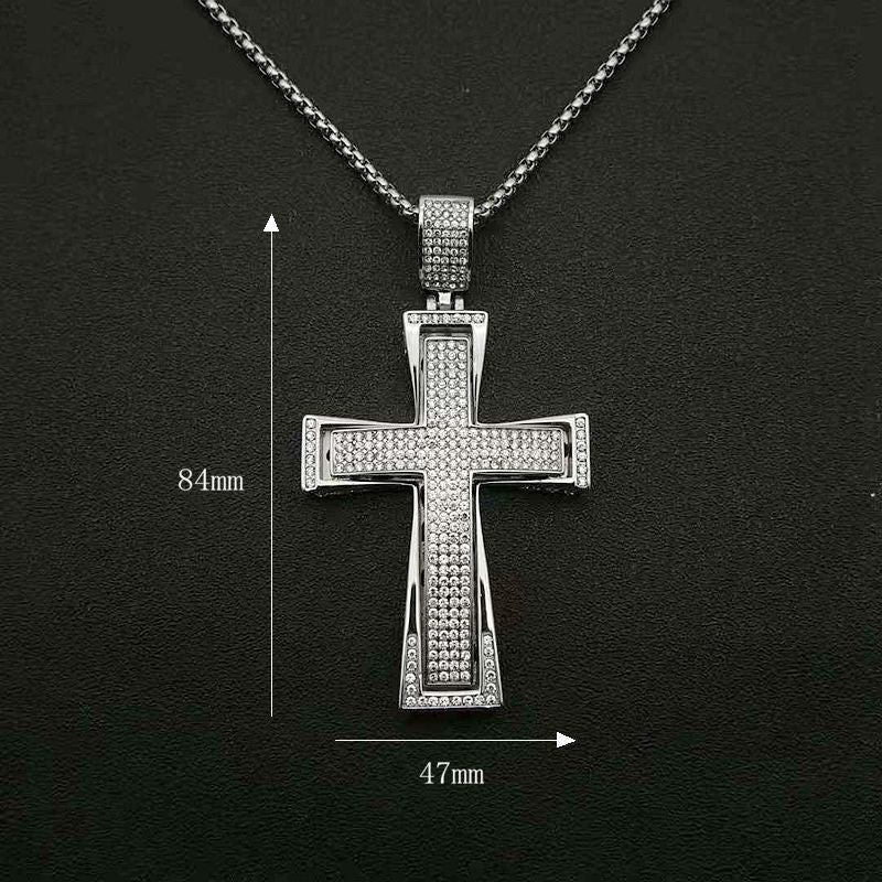 Planderful Everyday Genie Hip Hop Necklace Titanium Steel Gold Plated Zircon Pendant For Men And Women